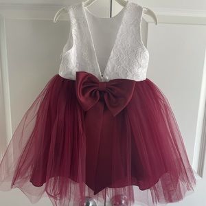 Burgundy Flower Girl Dress - 4T
